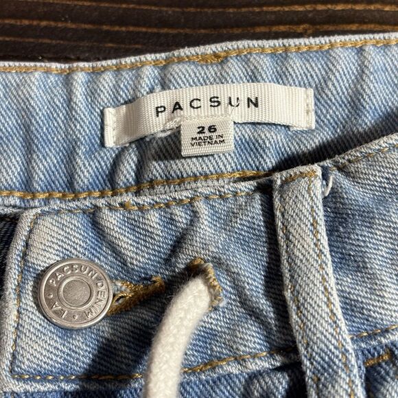 PacSun Women’s Denim Joggers Size 26 Two-Tone Light/Dark Wash - Picture 6 of 16